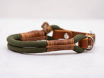 Tau-Hundehalsband Green Leather
