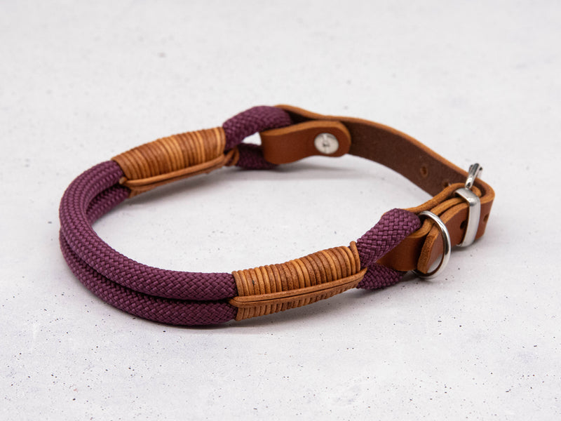 Tau-Halsband Aubergine Leather