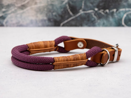 Tau-Halsband Aubergine Leather