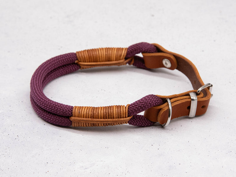 Tau-Halsband Aubergine Leather