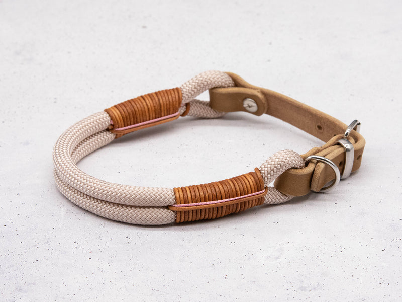 Tau-Halsband Rosé Pearl Leather