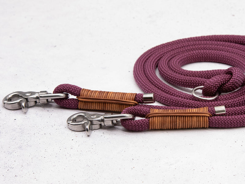 Tau-Hundeleine Aubergine Leather
