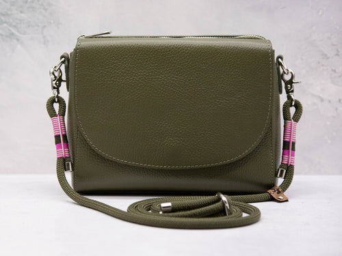 Tasche mit Segeltauriemen Green Pink Twist